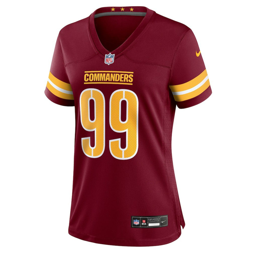 Javon Kinlaw Washington Commanders Women's Team Game Jersey - Burgundy Jerseys