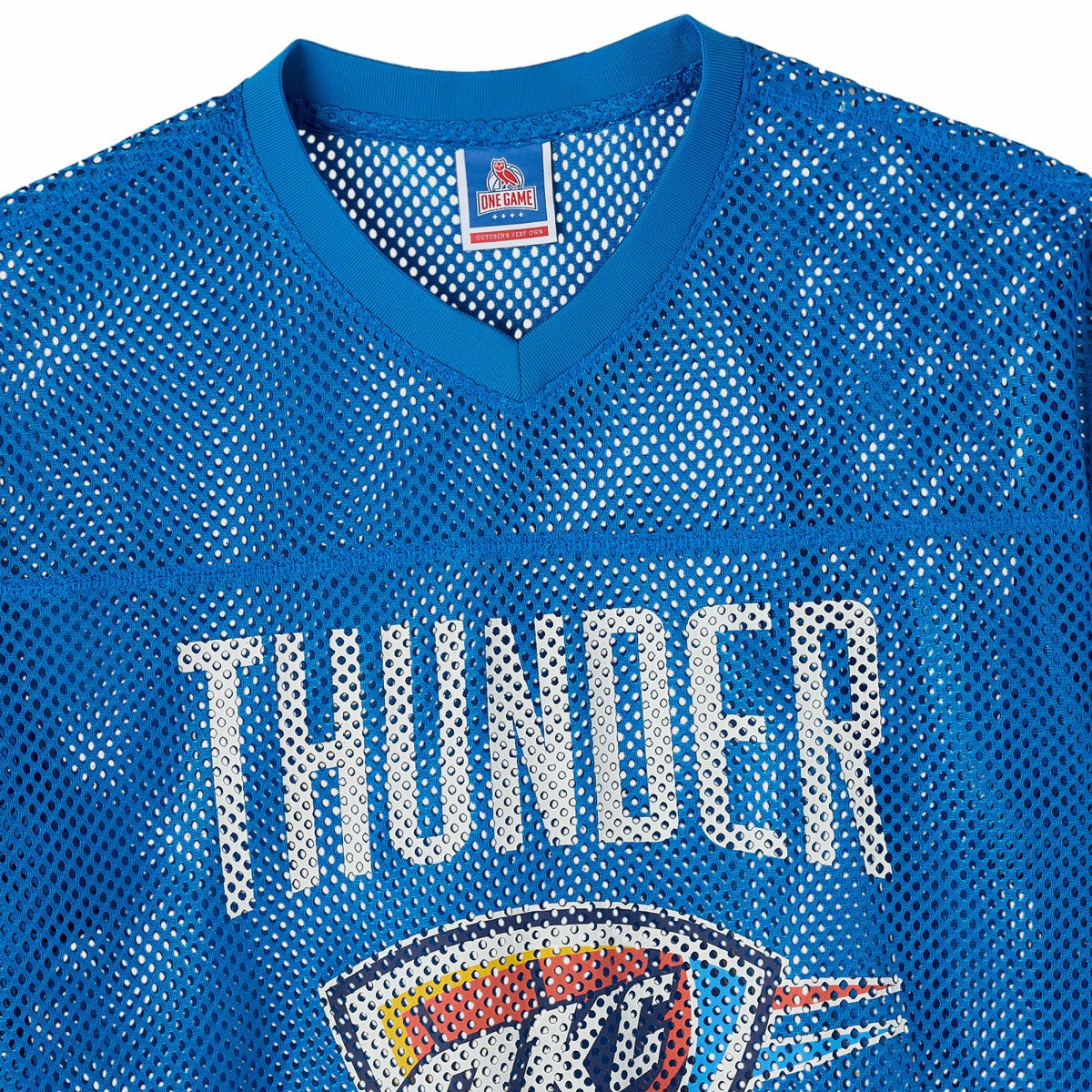 Oklahoma City Thunder OVO x NBA Mesh Football Fashion Jersey Blue