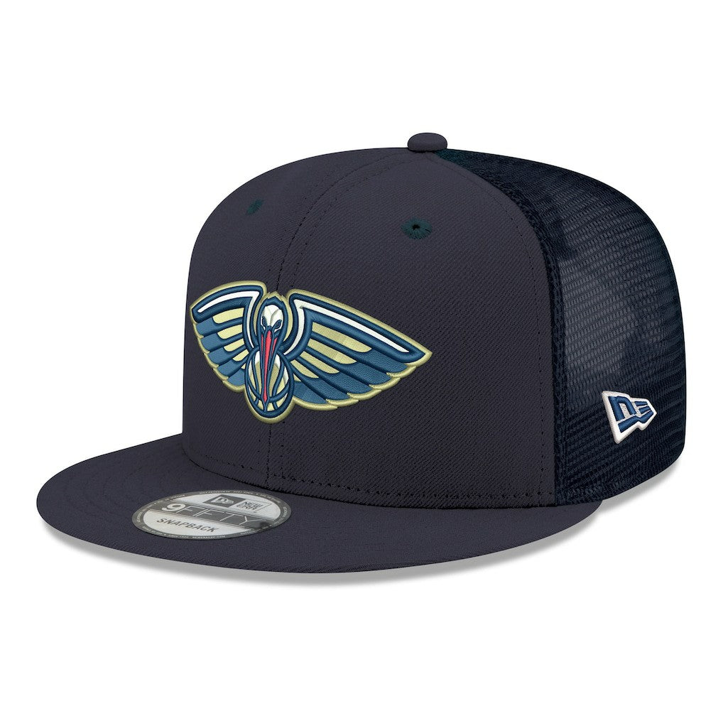 New Orleans Pelicans Core Logo Meshback 9FIFTY Snapback Hat Navy - New Era outlet