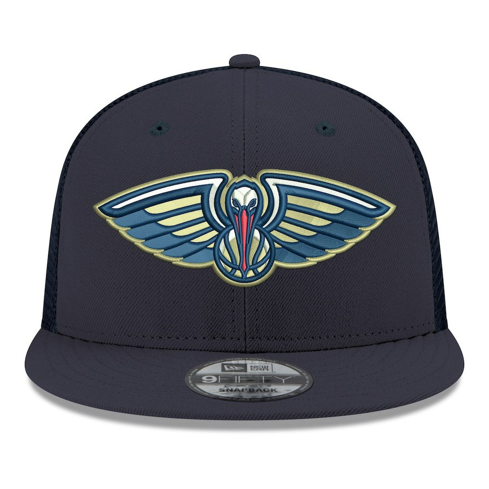 New Orleans Pelicans Core Logo Meshback 9FIFTY Snapback Hat Navy - New Era outlet