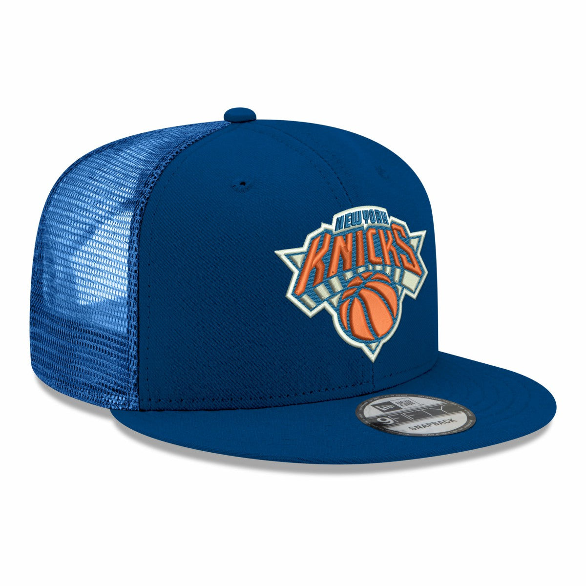 New York Knicks Core Logo Meshback 9FIFTY Snapback Hat Blue - New Era