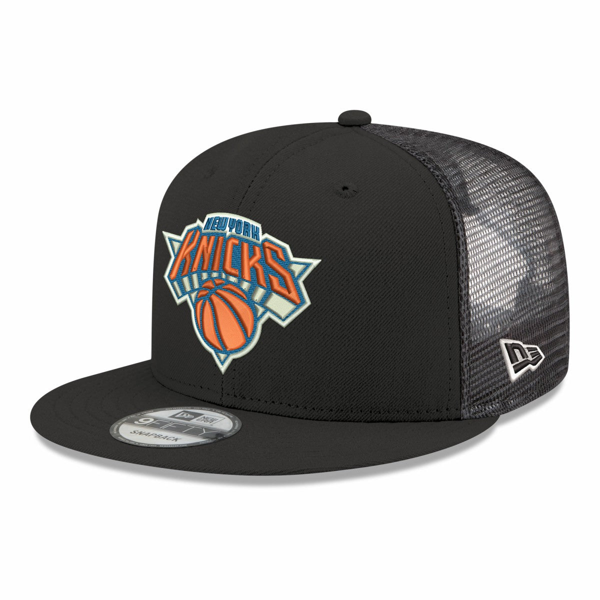 New York Knicks Core Logo Meshback 9FIFTY Snapback Hat Black - New Era