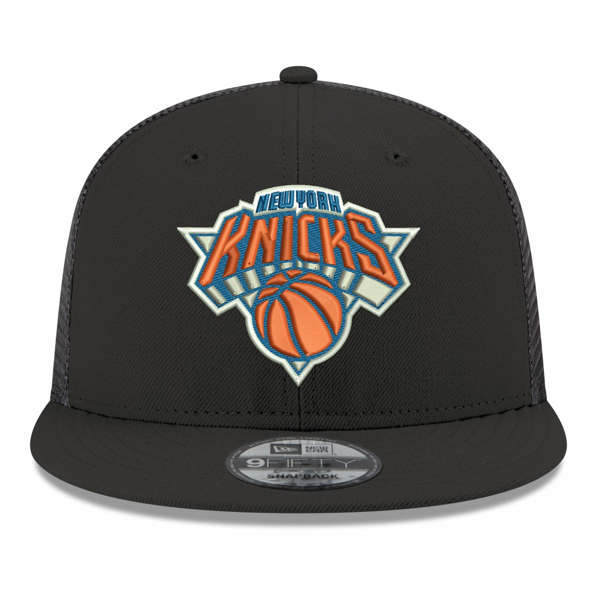 New York Knicks Core Logo Meshback 9FIFTY Snapback Hat Black - New Era