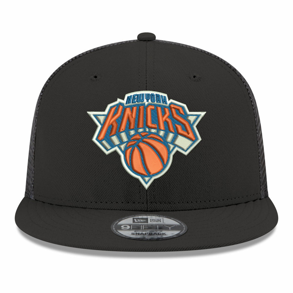 New York Knicks Core Logo Meshback 9FIFTY Snapback Hat Black - New Era