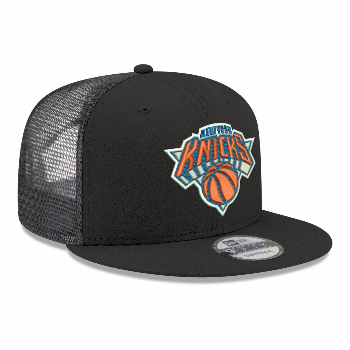 New York Knicks Core Logo Meshback 9FIFTY Snapback Hat Black - New Era