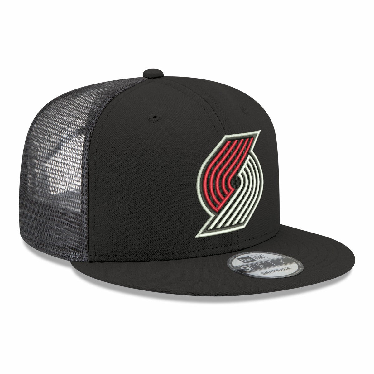 Portland Trail Blazers Core Logo Meshback 9FIFTY Snapback Hat Black - New Era