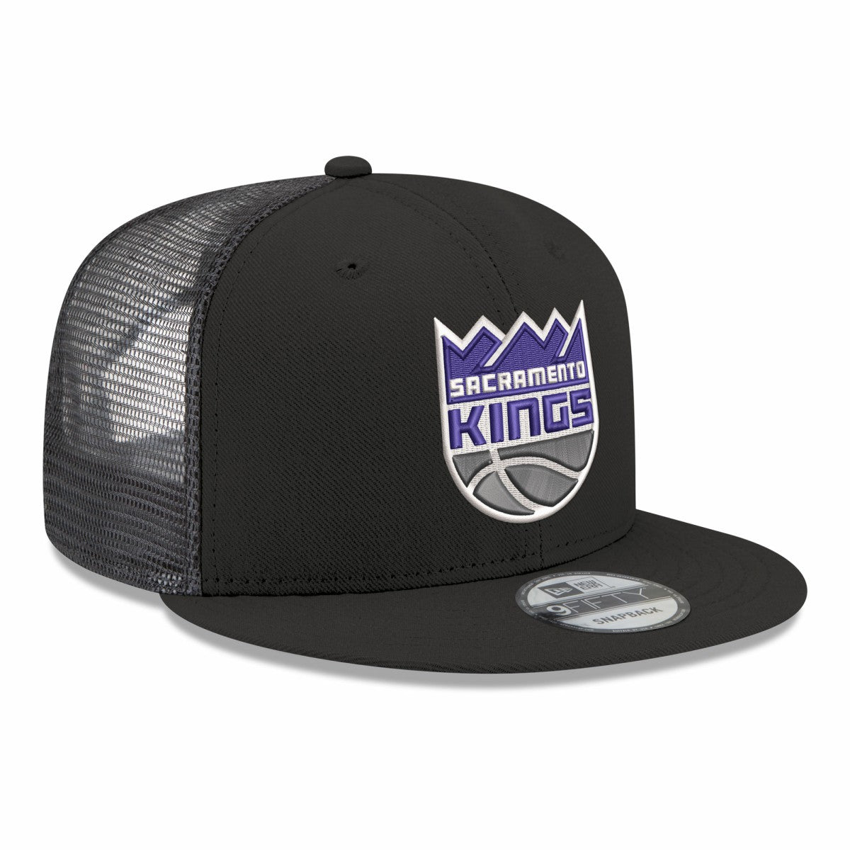 Sacramento Kings Core Logo Meshback 9FIFTY Snapback Hat Black - New Era