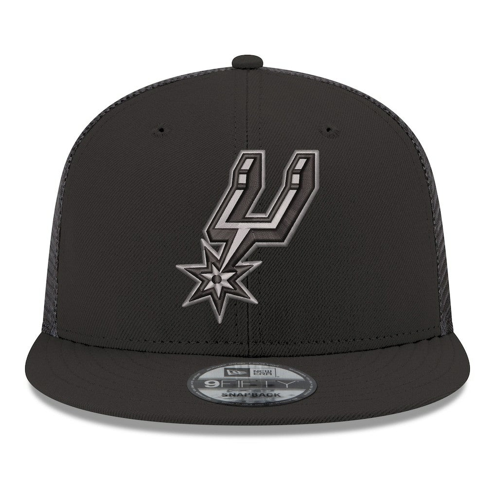 San Antonio Spurs Core Logo Meshback 9FIFTY Snapback Hat Black - New Era