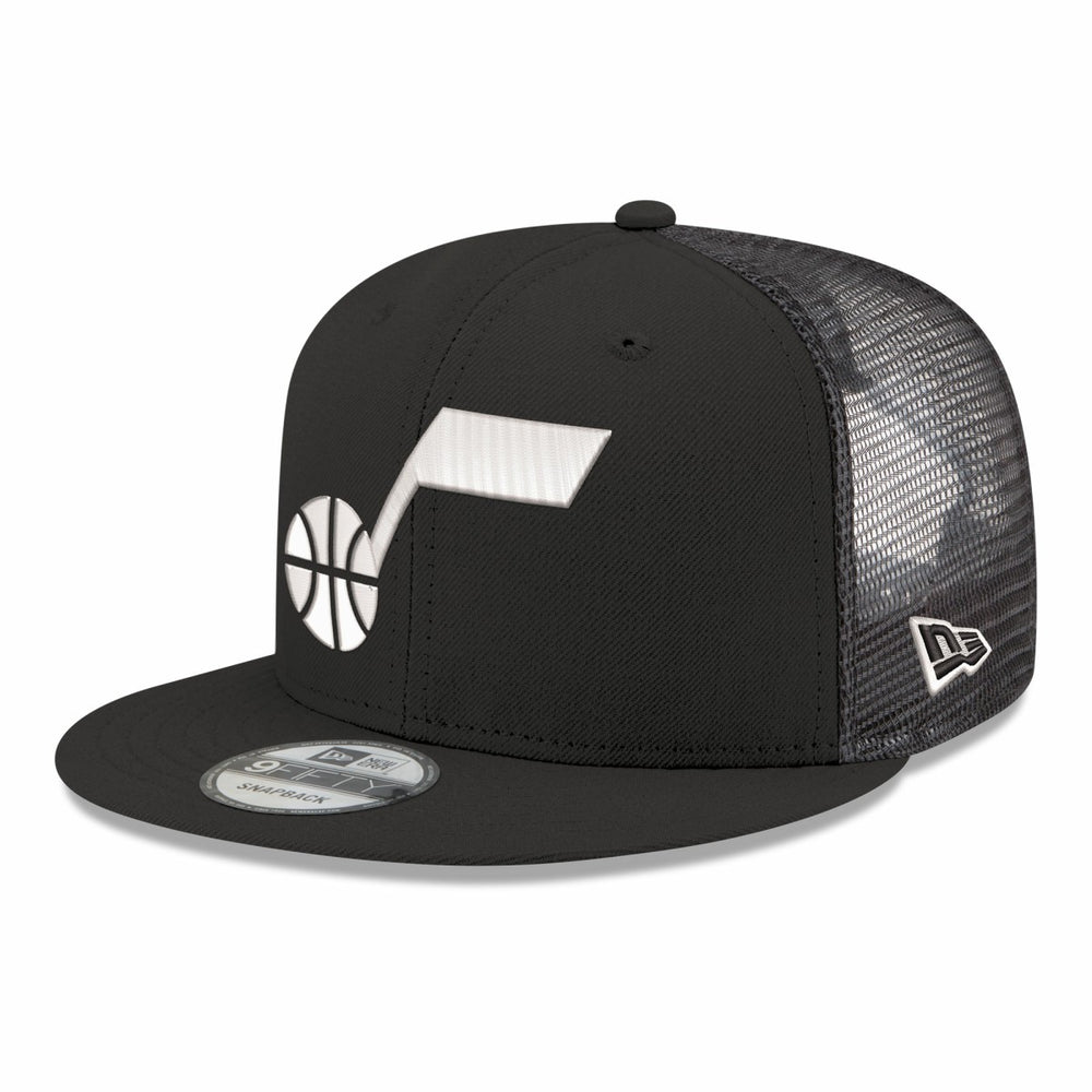 Utah Jazz Core Logo Meshback 9FIFTY Snapback Hat Black - New Era