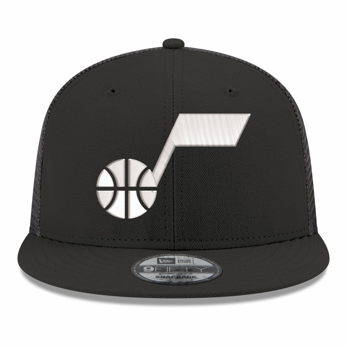 Utah Jazz Core Logo Meshback 9FIFTY Snapback Hat Black - New Era