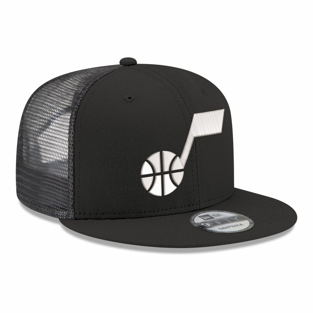 Utah Jazz Core Logo Meshback 9FIFTY Snapback Hat Black - New Era
