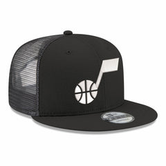 Utah Jazz Core Logo Meshback 9FIFTY Snapback Hat Black - New Era
