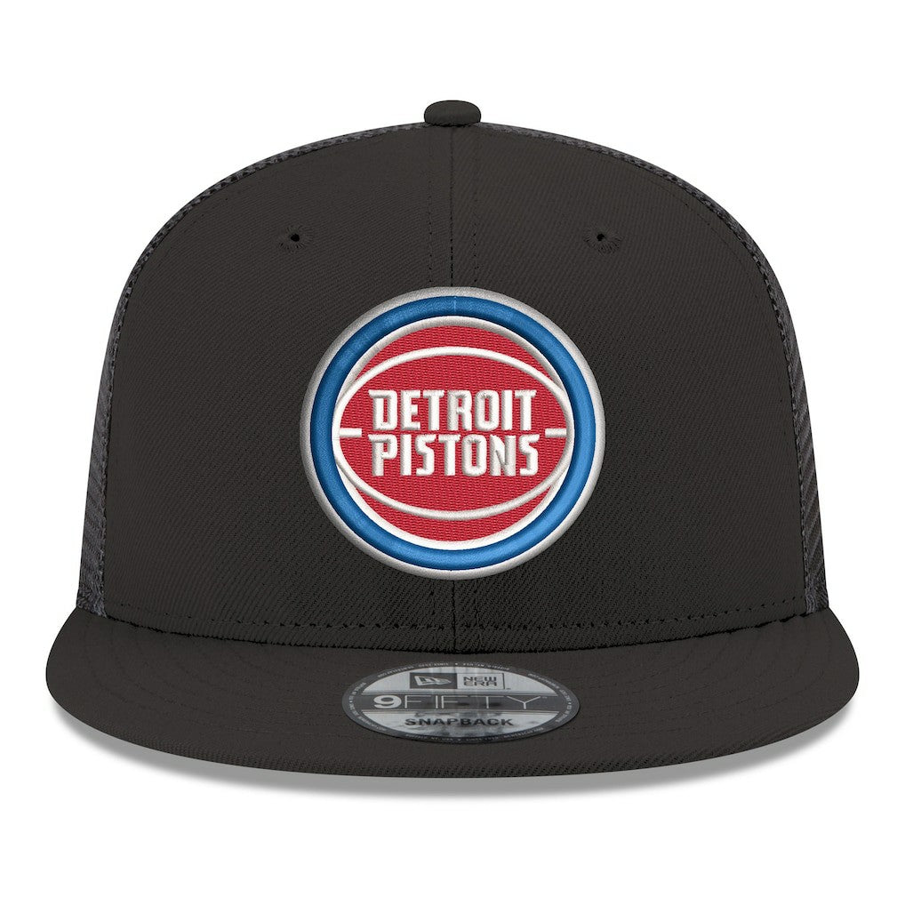Detroit Pistons Core Logo Meshback 9FIFTY Snapback Hat Black - New Era