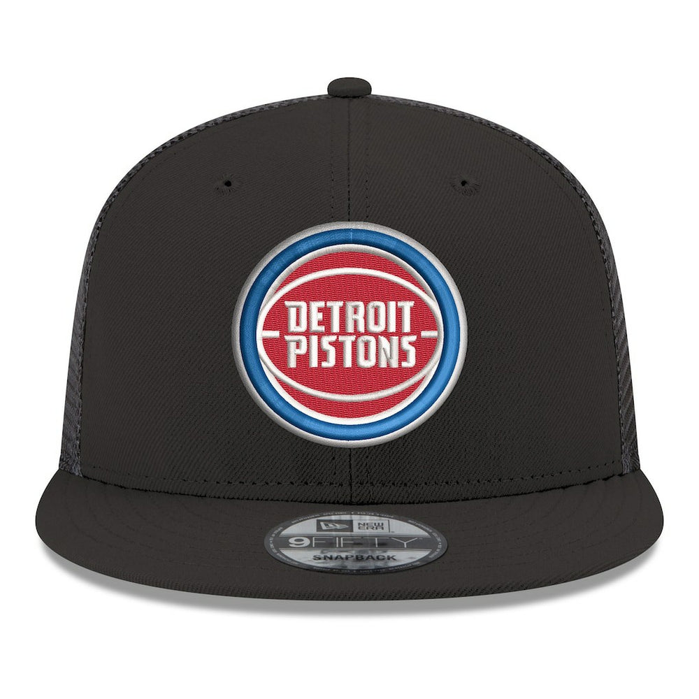 Detroit Pistons Core Logo Meshback 9FIFTY Snapback Hat Black - New Era