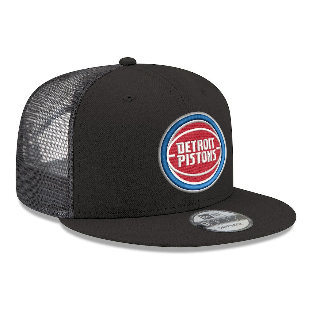 Detroit Pistons Core Logo Meshback 9FIFTY Snapback Hat Black - New Era