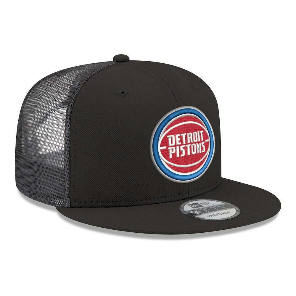 Detroit Pistons Core Logo Meshback 9FIFTY Snapback Hat Black - New Era