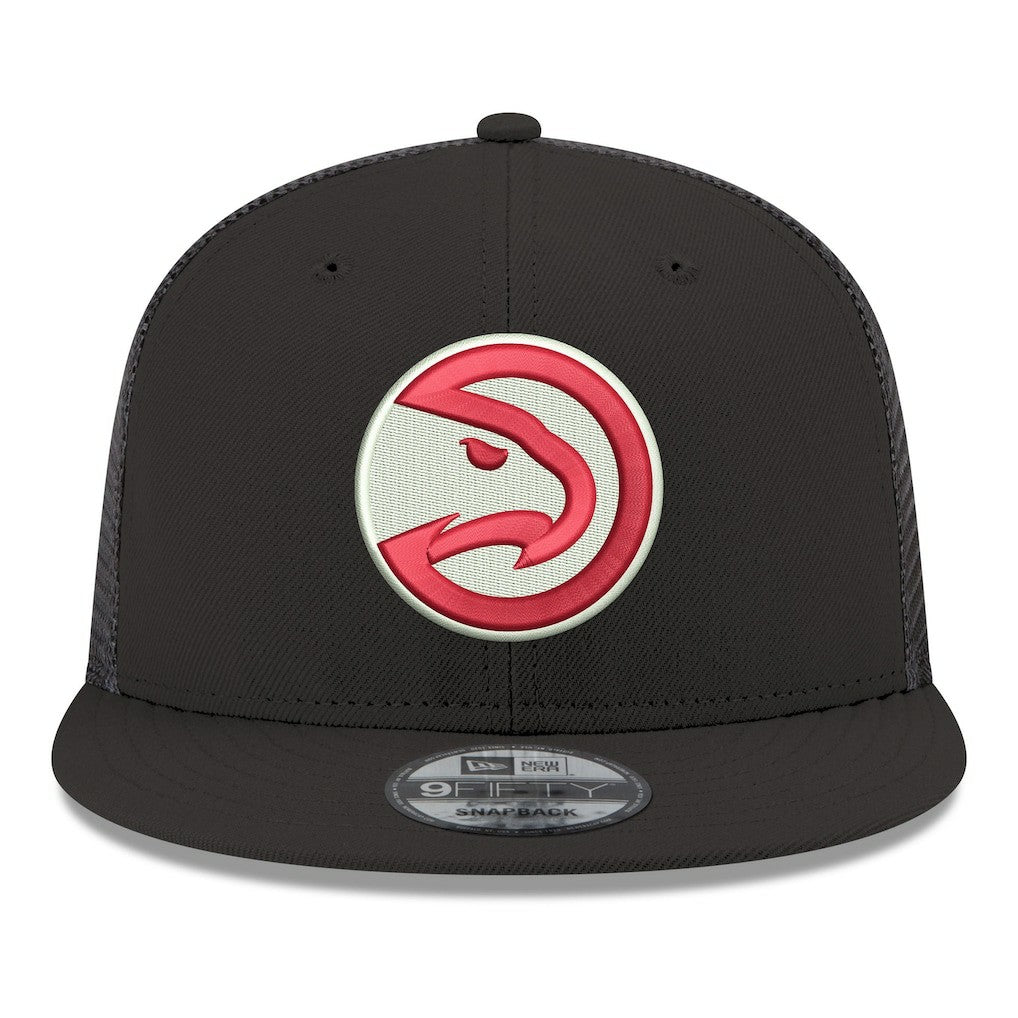 Atlanta Hawks Core Logo Meshback 9FIFTY Snapback Hat Black - New Era
