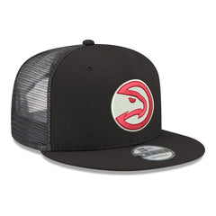 Atlanta Hawks Core Logo Meshback 9FIFTY Snapback Hat Black - New Era