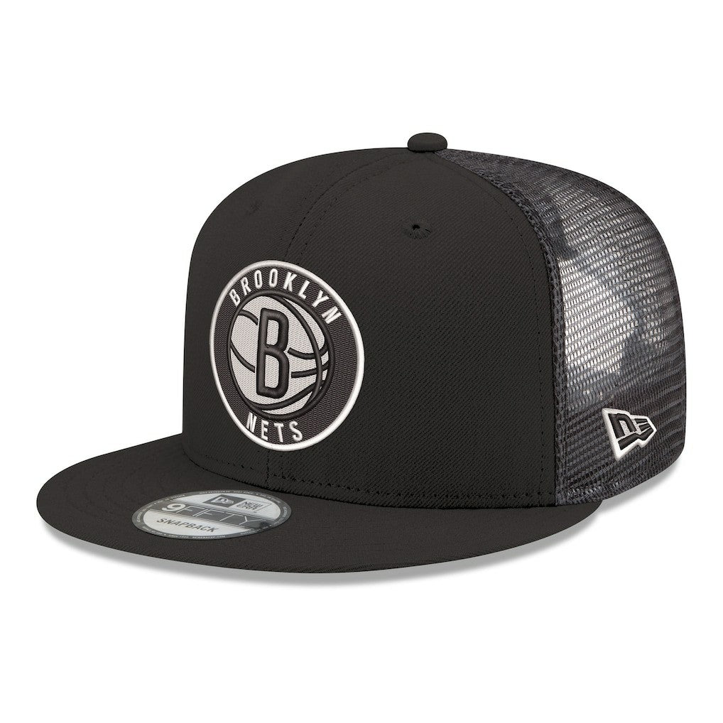Brooklyn Nets Core Logo Meshback 9FIFTY Snapback Hat Black - New Era