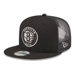 Brooklyn Nets Core Logo Meshback 9FIFTY Snapback Hat Black - New Era