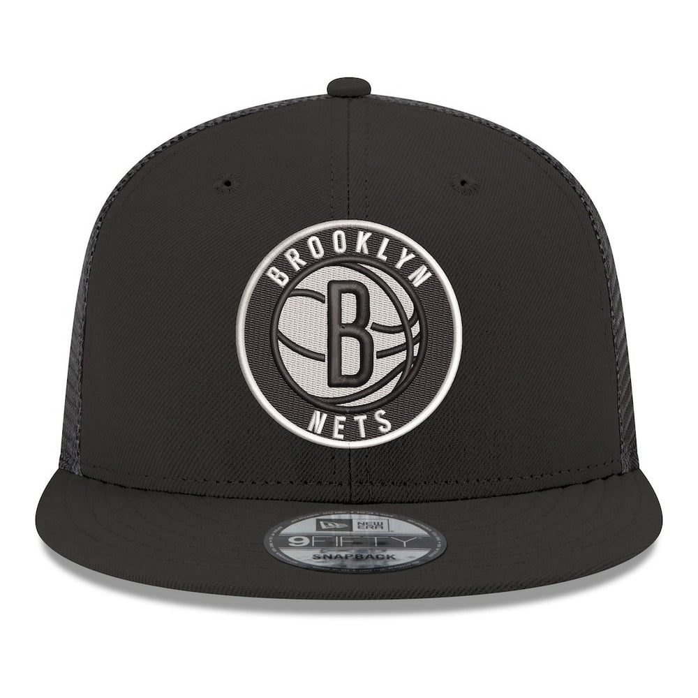 Brooklyn Nets Core Logo Meshback 9FIFTY Snapback Hat Black - New Era
