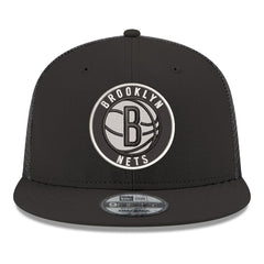 Brooklyn Nets Core Logo Meshback 9FIFTY Snapback Hat Black - New Era