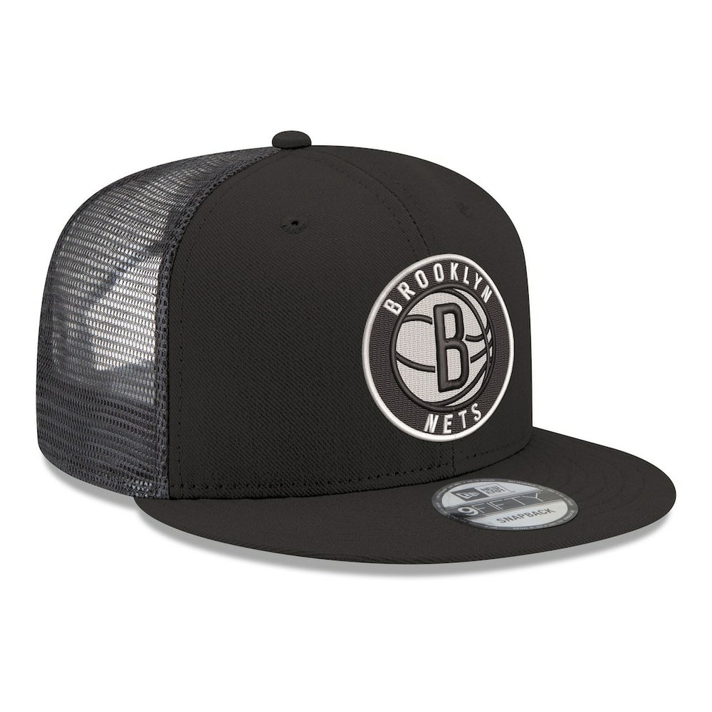 Brooklyn Nets Core Logo Meshback 9FIFTY Snapback Hat Black - New Era