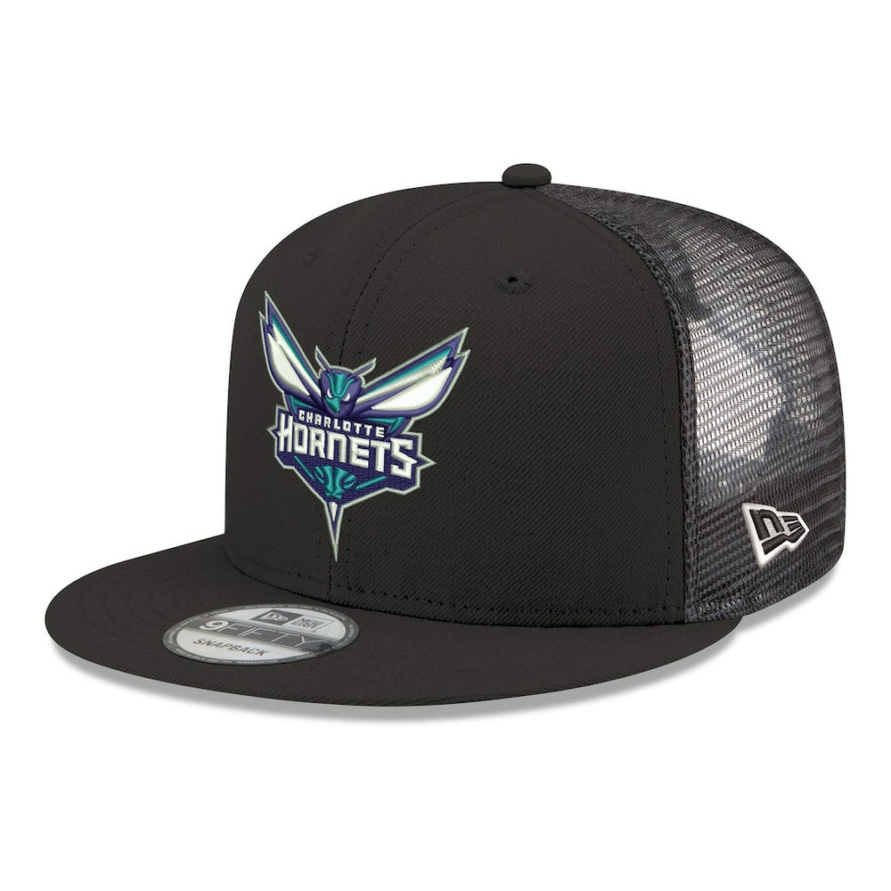 Charlotte Hornets Core Logo Meshback 9FIFTY Snapback Hat Black - New Era