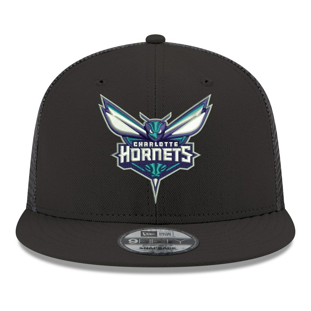 Charlotte Hornets Core Logo Meshback 9FIFTY Snapback Hat Black - New Era