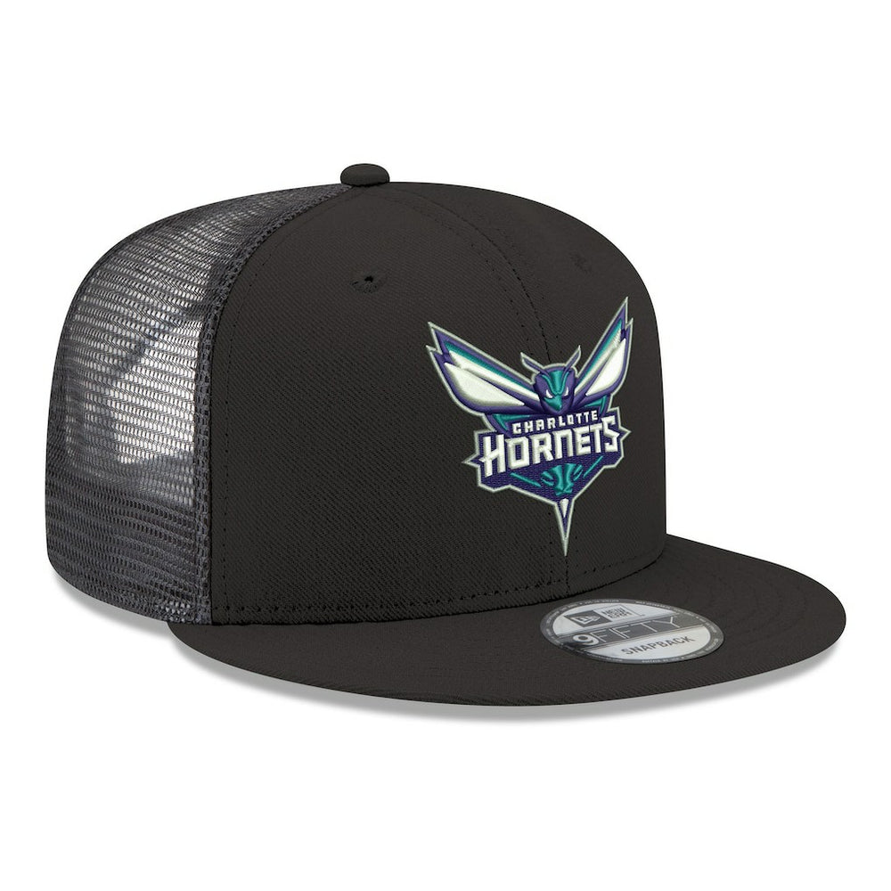 Charlotte Hornets Core Logo Meshback 9FIFTY Snapback Hat Black - New Era