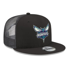 Charlotte Hornets Core Logo Meshback 9FIFTY Snapback Hat Black - New Era