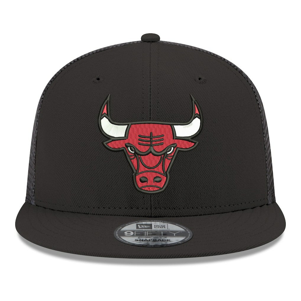 Chicago Bulls Core Logo Meshback 9FIFTY Snapback Hat Black - New Era