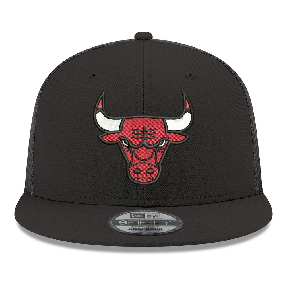 Chicago Bulls Core Logo Meshback 9FIFTY Snapback Hat Black - New Era