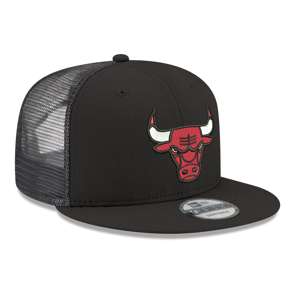 Chicago Bulls Core Logo Meshback 9FIFTY Snapback Hat Black - New Era