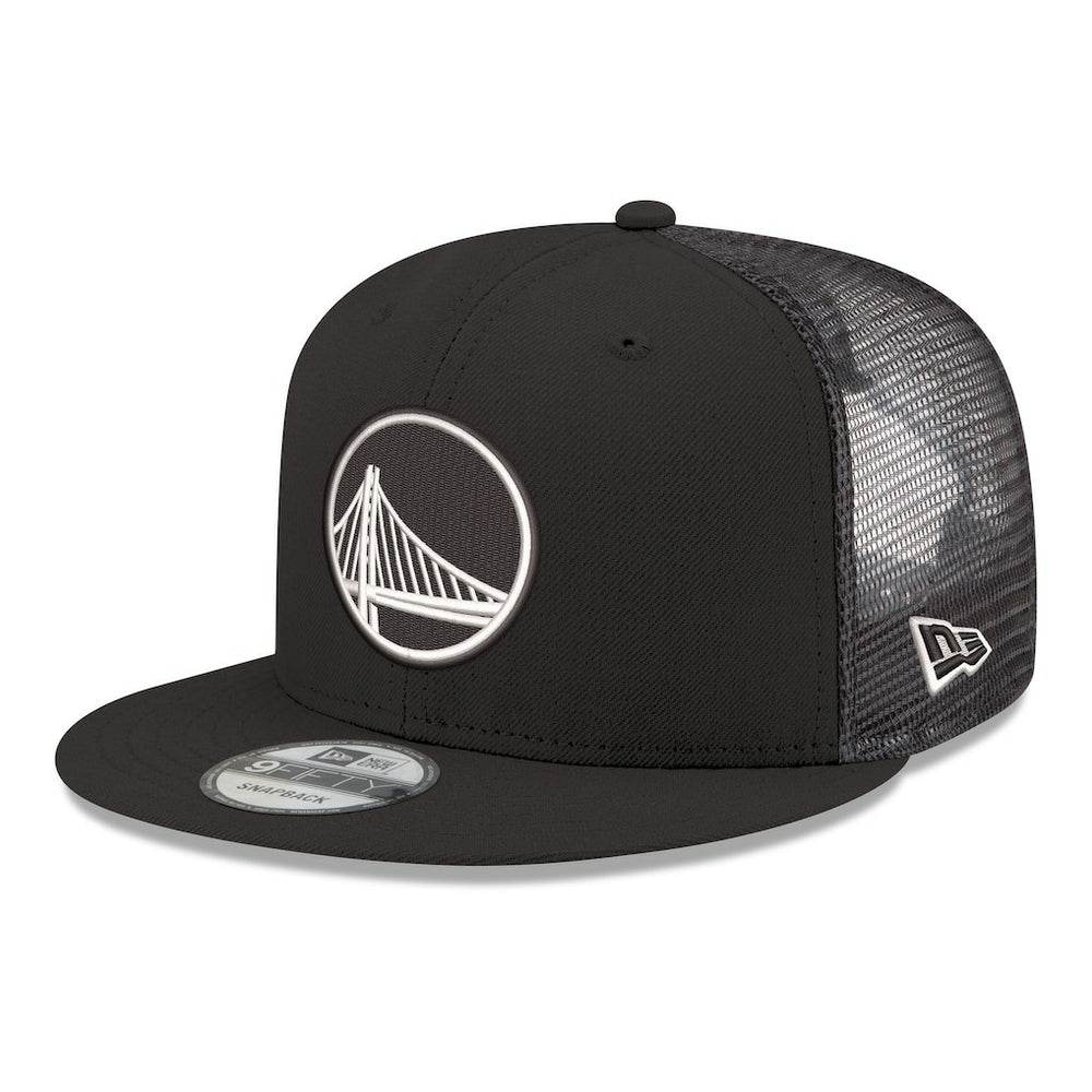 Golden State Warriors Core Logo Meshback 9FIFTY Snapback Hat Black - New Era