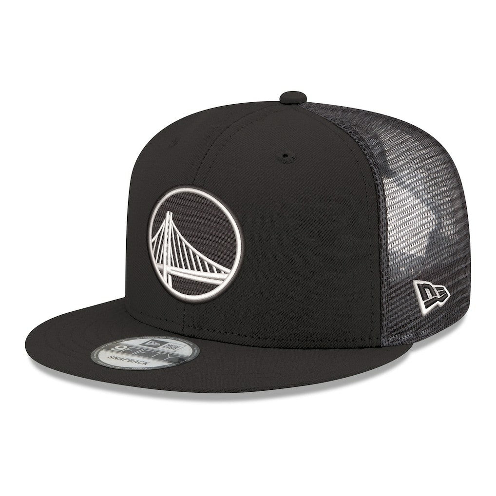 Golden State Warriors Core Logo Meshback 9FIFTY Snapback Hat Black - New Era