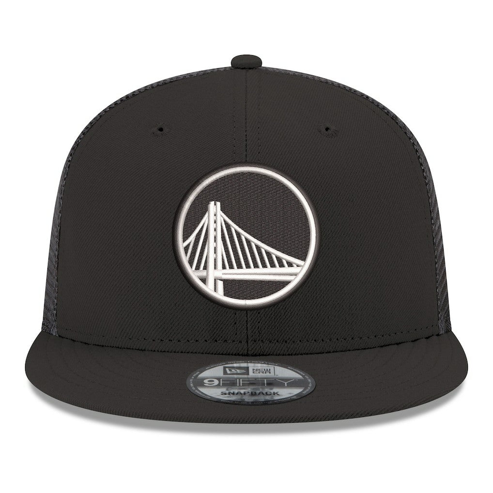 Golden State Warriors Core Logo Meshback 9FIFTY Snapback Hat Black - New Era
