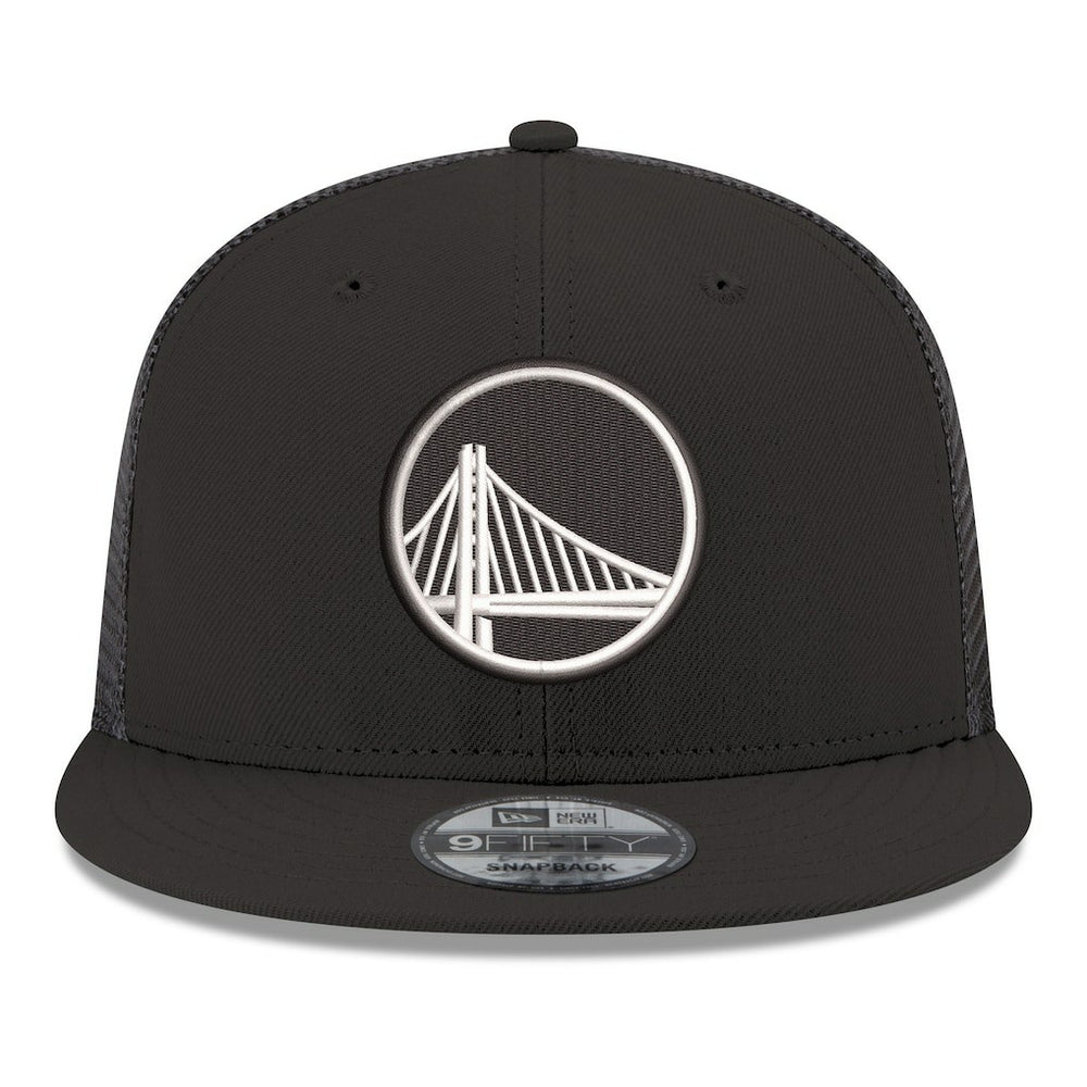 Golden State Warriors Core Logo Meshback 9FIFTY Snapback Hat Black - New Era