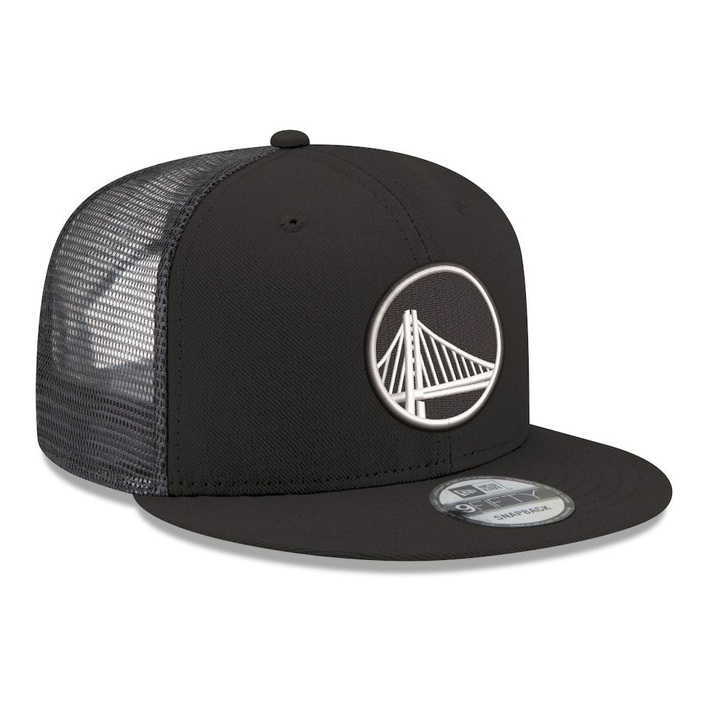 Golden State Warriors Core Logo Meshback 9FIFTY Snapback Hat Black - New Era