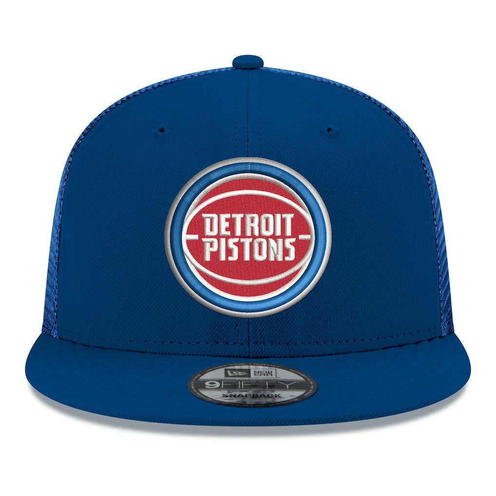 Detroit Pistons Core Logo Meshback 9FIFTY Snapback Hat Blue - New Era