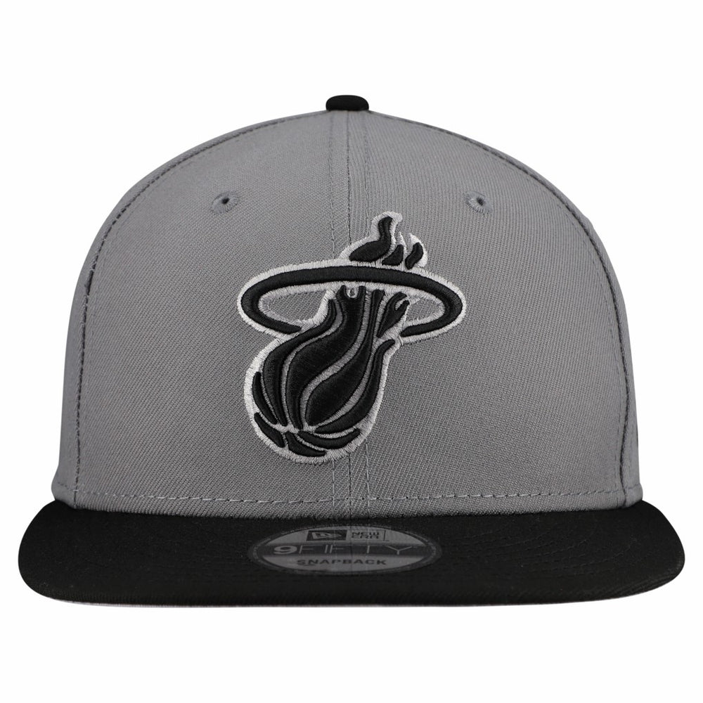 Miami Heat Core Logo Storm Gray Two-Tone 9FIFTY Snapback Hat Gray - New Era