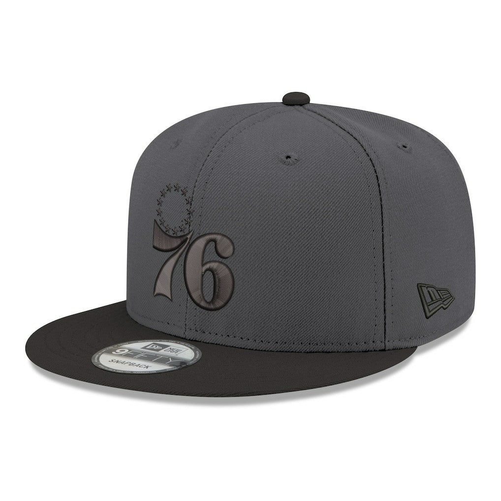 Philadelphia 76ers Logo 2-Tone 9FIFTY Snapback Hat Gray/Black - New Era