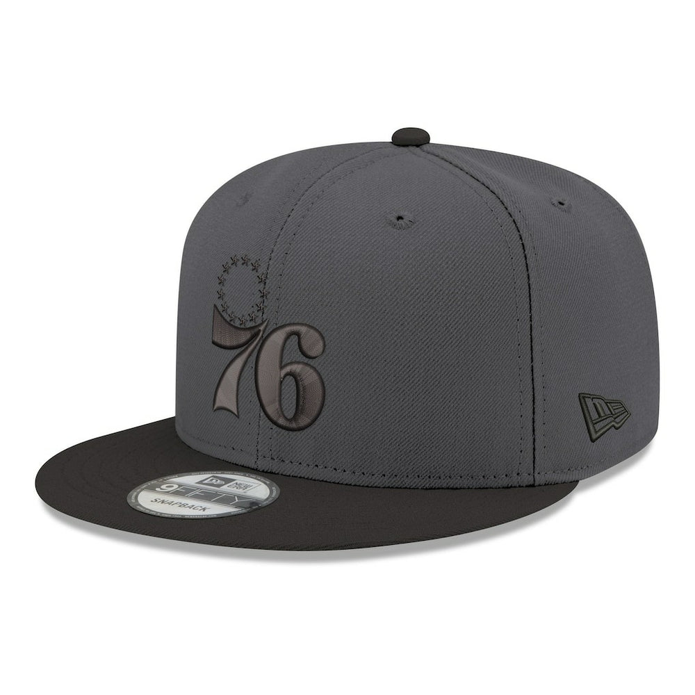 Philadelphia 76ers Logo 2-Tone 9FIFTY Snapback Hat Gray/Black - New Era
