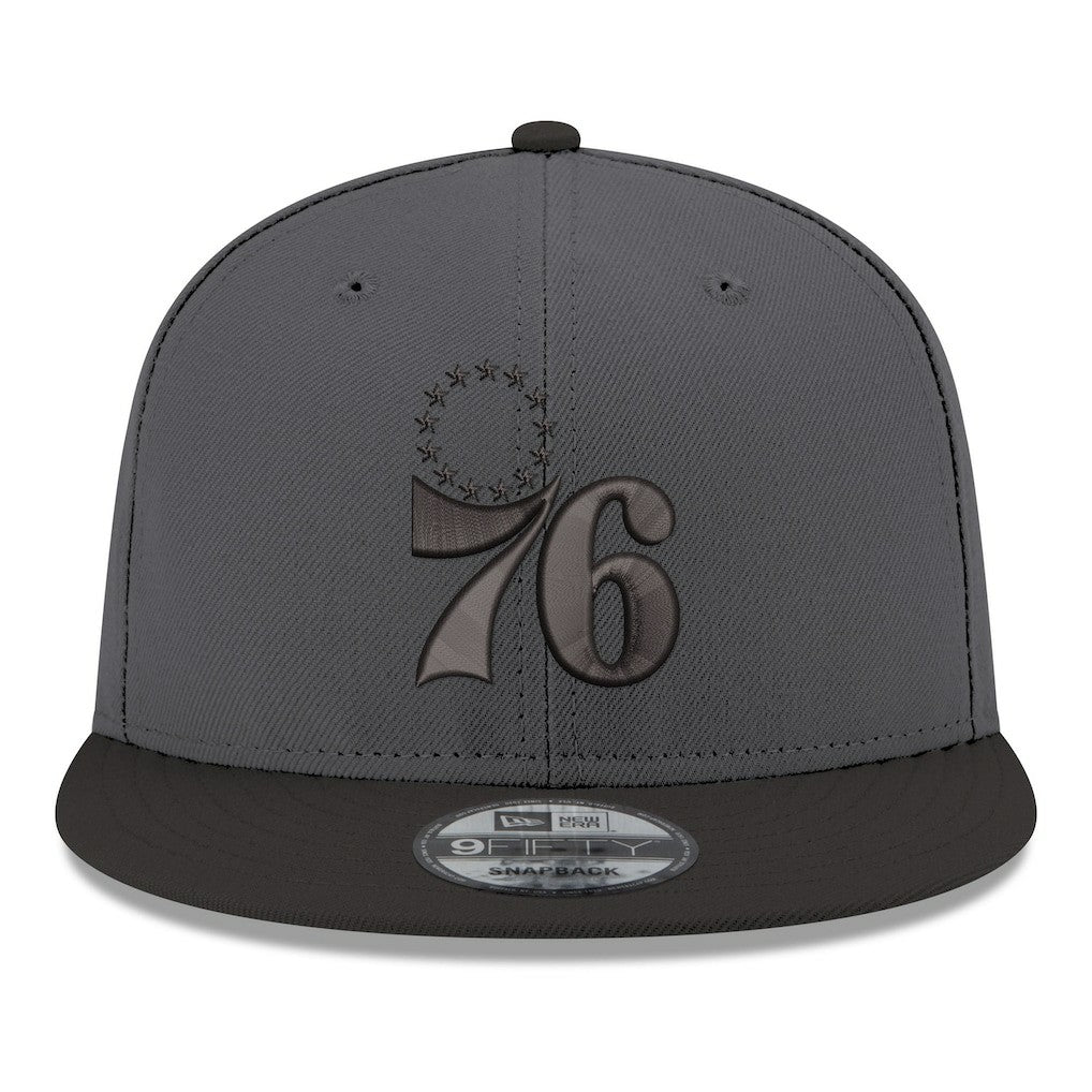 Philadelphia 76ers Logo 2-Tone 9FIFTY Snapback Hat Gray/Black - New Era