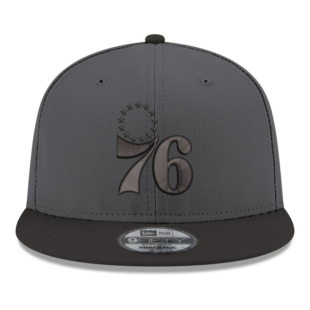 Philadelphia 76ers Logo 2-Tone 9FIFTY Snapback Hat Gray/Black - New Era