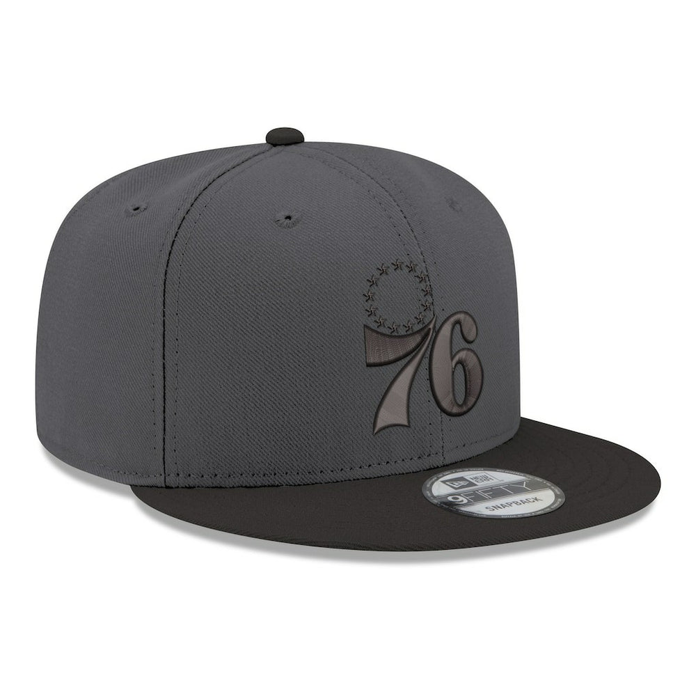 Philadelphia 76ers Logo 2-Tone 9FIFTY Snapback Hat Gray/Black - New Era