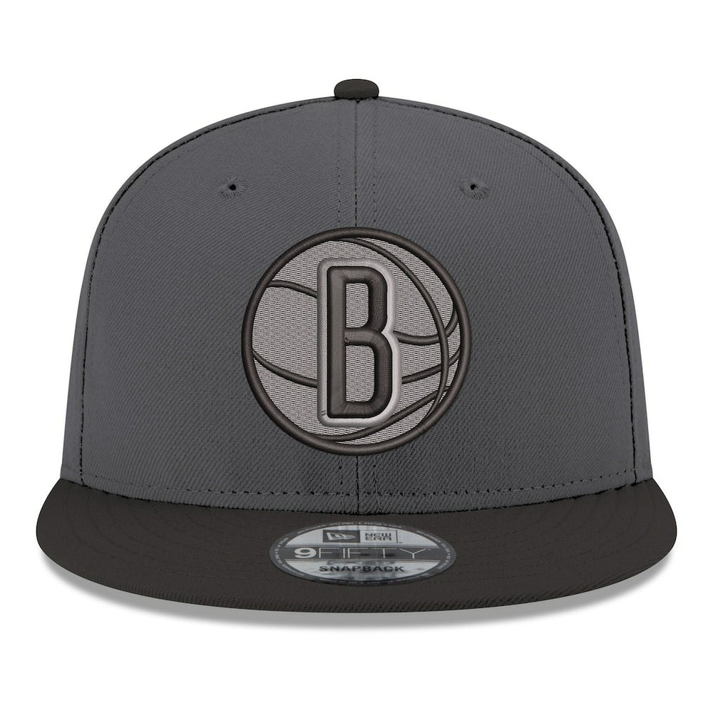 Brooklyn Nets Logo 2-Tone 9FIFTY Snapback Hat Gray/Black - New Era