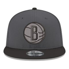 Brooklyn Nets Logo 2-Tone 9FIFTY Snapback Hat Gray/Black - New Era
