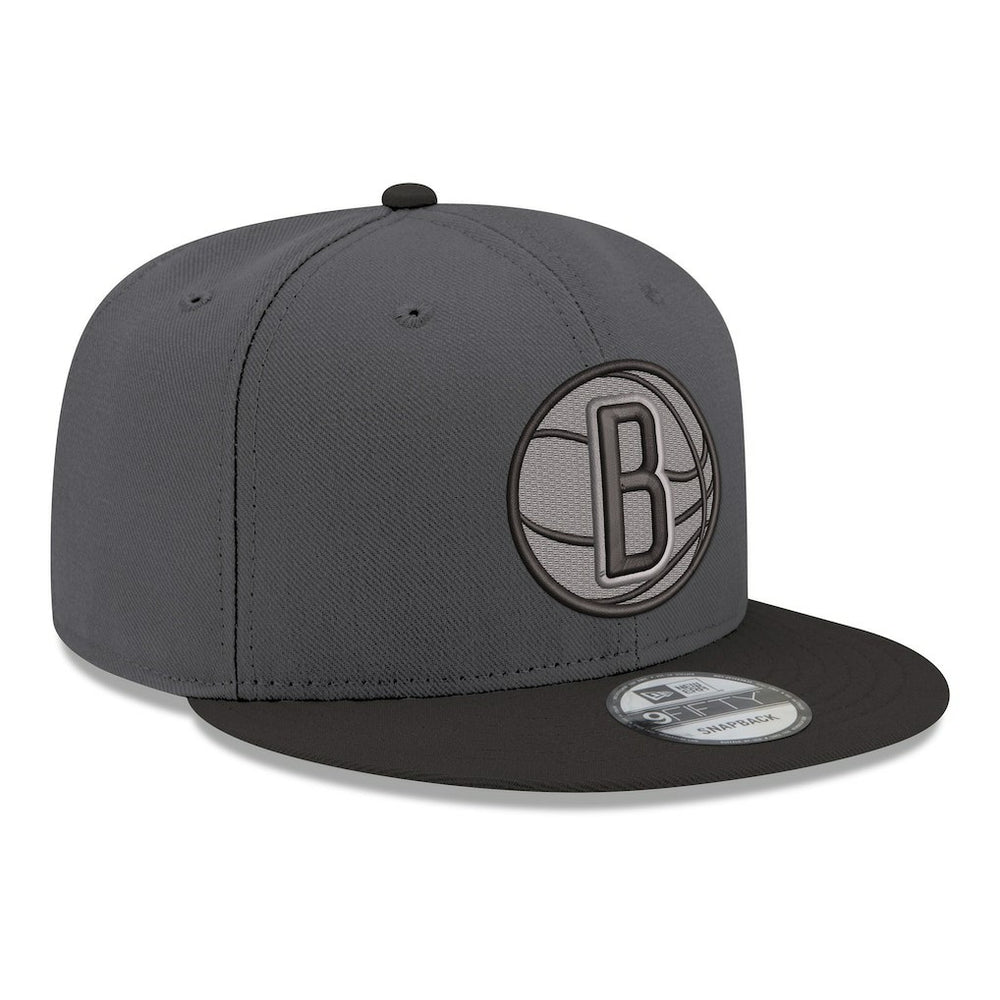 Brooklyn Nets Logo 2-Tone 9FIFTY Snapback Hat Gray/Black - New Era