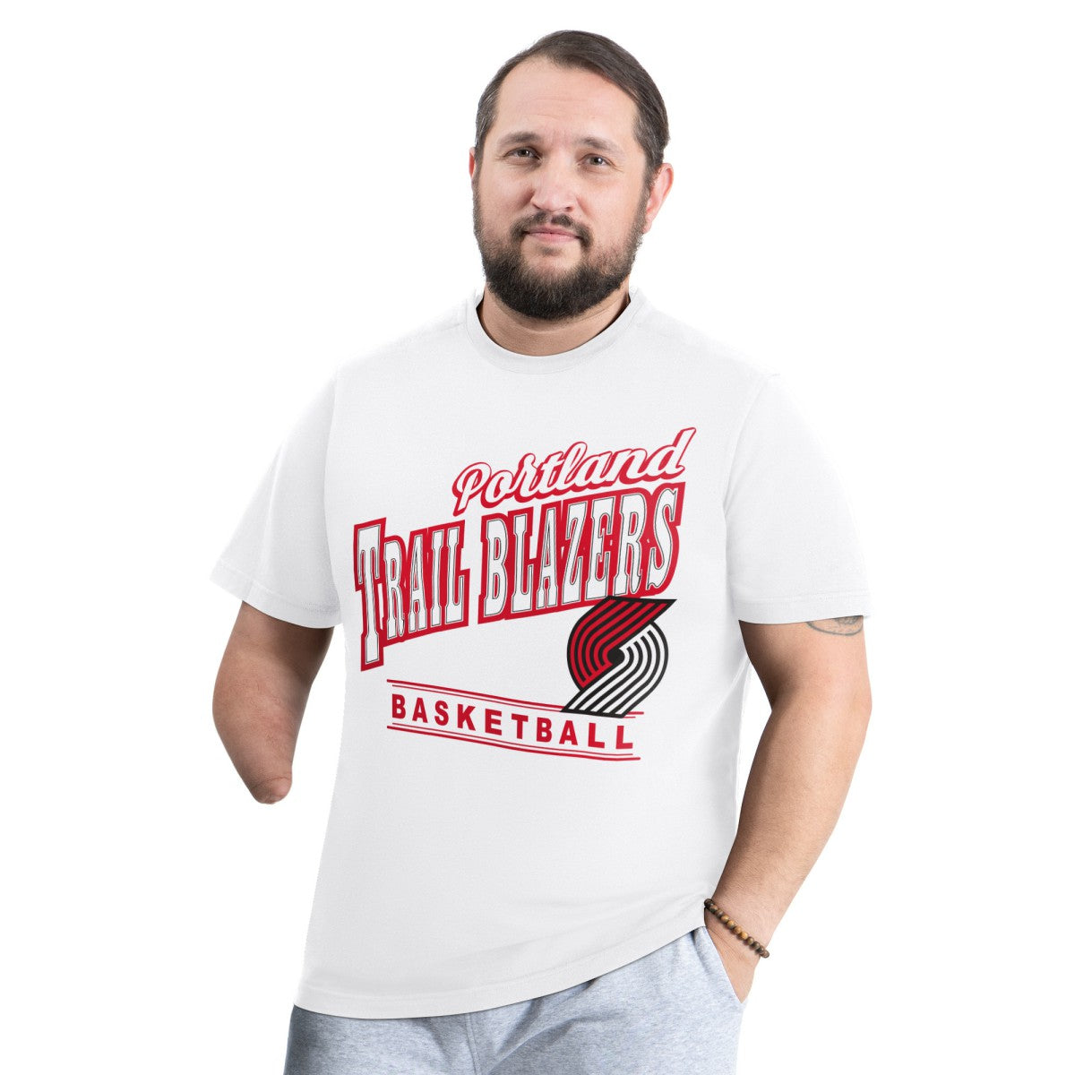 Portland Trail Blazers G-III Sports by Carl Banks Adaptive Headliner T-Shirt White